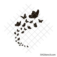 Flying butterflies svg | Butterfly silhouette svg | Minimal butterfly clipart | Nature decor svg | Cricut silhouette cut file