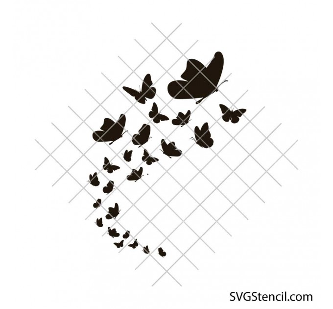 Flying butterflies svg | Butterfly silhouette svg | Minimal butterfly clipart | Nature decor svg | Cricut silhouette cut file