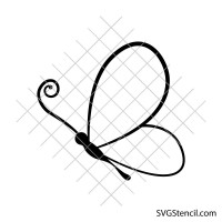 Minimal butterfly svg | Elegant line art butterfly | Floral insect cut file