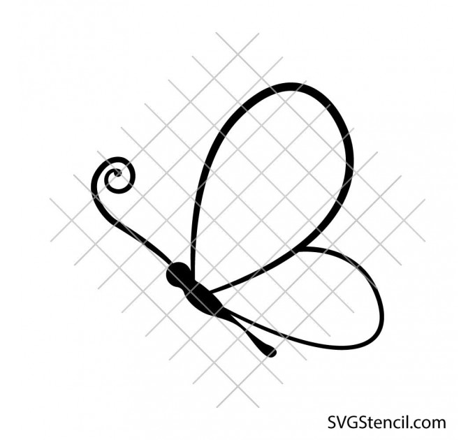 Minimal butterfly svg | Elegant line art butterfly | Floral insect cut file