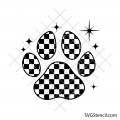 Checkered paw print svg | Dog paw aesthetic | Pet lover cut file for cricut
