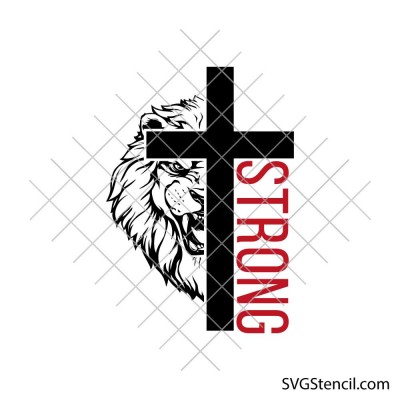 Christian lion cross svg | Faith strength svg | Lion with cross svg Christian lion cross svg | Faith strength svg | Lion with cross svg