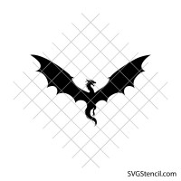 Flying dragon silhouette svg | Fantasy dragon wings cut file