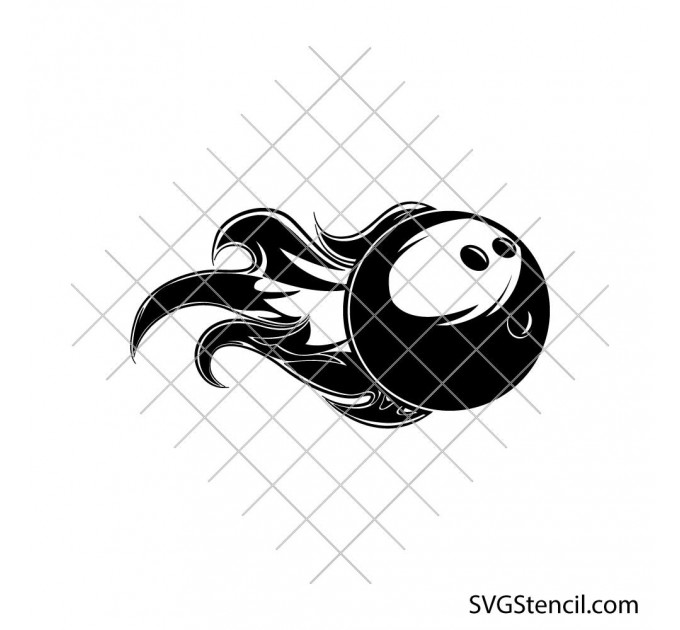 Flaming bowling ball svg | Fire bowling design | Mens bowling apparel svg