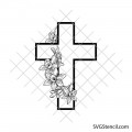 Floral cross svg | Christian cross with flowers svg | Faith cross cut file
