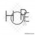 HOPE Awareness Ribbon svg | Inspirational support png design | Charity events svg
