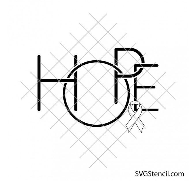 HOPE Awareness Ribbon svg | Inspirational support png design | Charity events svg