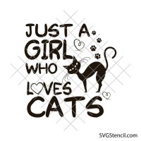 Just a Girl Who Loves Cats svg | Cat lover quote svg | Funny cat shirt design | Cat mom cut file | Cricut silhouette svg