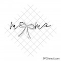 Mama bow svg | Cute script mom cut file with ribbon