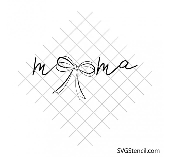 Mama bow svg | Cute script mom cut file with ribbon