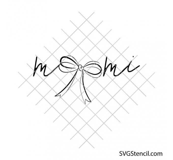 Mimi bow svg | Cute script mimi cut file for shirts