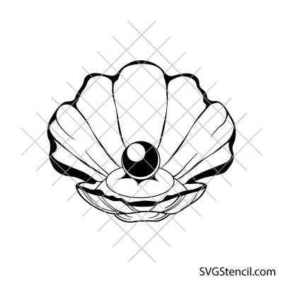 Pearl shell svg | Oyster shell line art | Ocean minimalist cut file Pearl shell svg | Oyster shell line art | Ocean minimalist cut file