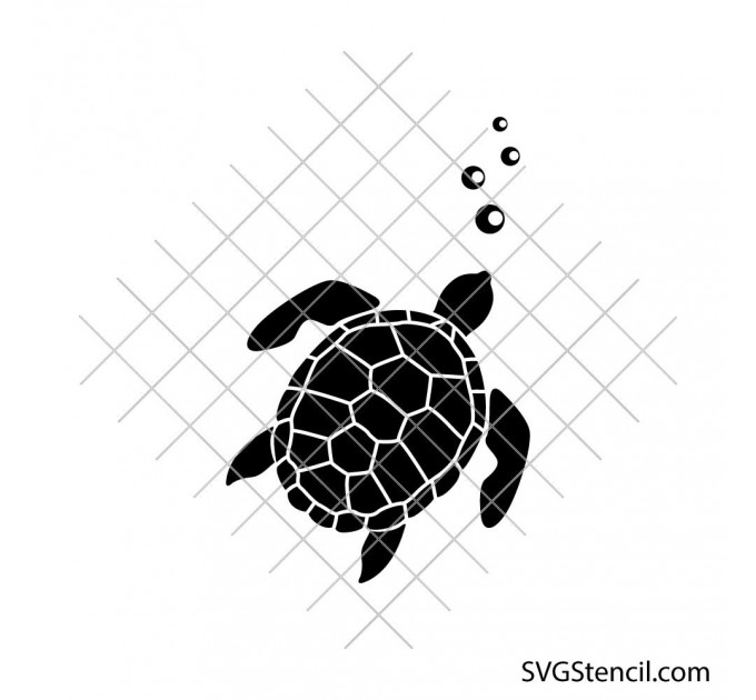 Sea turtle svg | Ocean turtle silhouette | Minimalist marine cut file