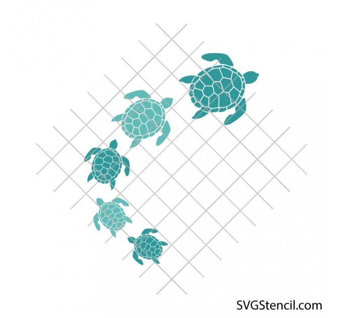 Sea turtle svg | Ocean turtle silhouette | Coastal beach cut file