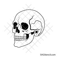 Human skull svg | Skull head svg | Gothic skull clipart
