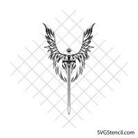Winged sword svg | Angel wings sword svg | Faith warrior design | Christian sword svg | Cricut cut file
