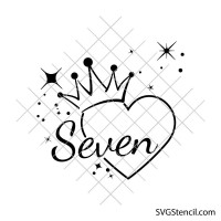 Seven Birthday svg | 7th Birthday girl svg | Birthday crown svg