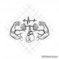 Fitness svg | Heartbeat gym svg | Weightlifting svg