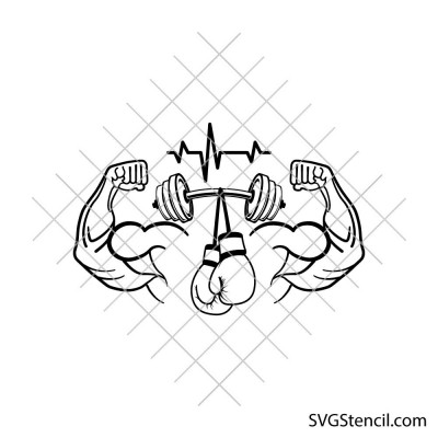 Fitness svg | Heartbeat gym svg | Weightlifting svg