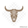 Bohemian bull skull svg | Boho bull head svg