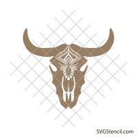 Bohemian bull skull svg | Boho bull head svg