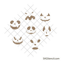 Cute pumpkin faces svg | Halloween face svg