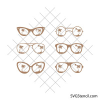 Palm tree sunglasses svg