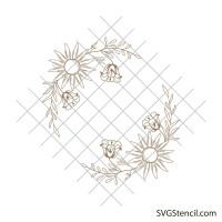 Floral wreaths svg | Daisy wreath svg