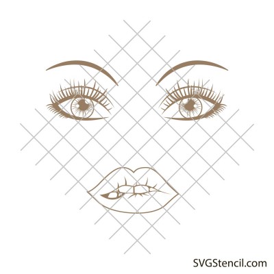 Sexy eyes and lips svg | Eyes with lashes svg