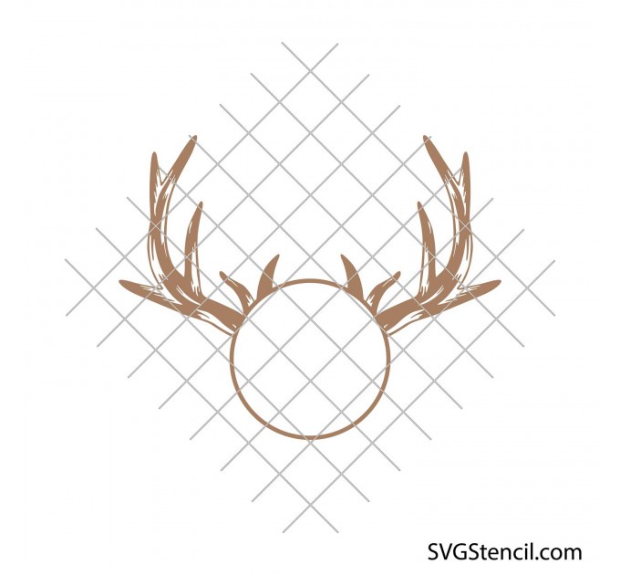Reindeer antlers svg | Antler monogram svg