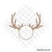 Deer rack round monogram svg