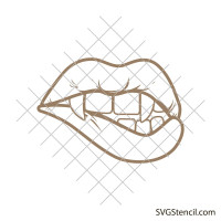 Vampire lips svg | Biting lips svg