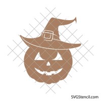 Pumpkin face and witch hat svg | Halloween svg