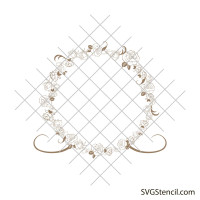 Rose border svg | Rose wreath svg