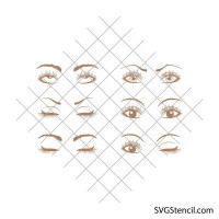 Eyes svg | Winking eye svg | Eye with lashes svg