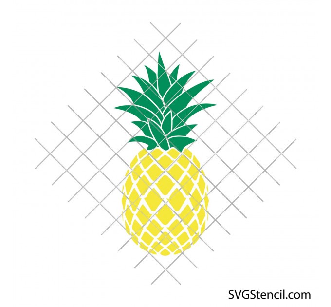 Pineapple monogram svg | Split pineapple svg