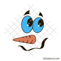 Snowman face svg | Cute snowman svg