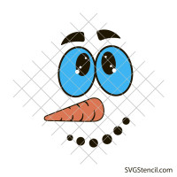 Cute snowman face svg | Snowman eyes svg