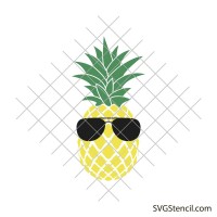 Pineapple with sunglasses svg | Pineapple design svg