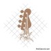 Floral electric guitar headstock svg