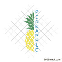 Aloha pineapple svg | Split pineapple svg