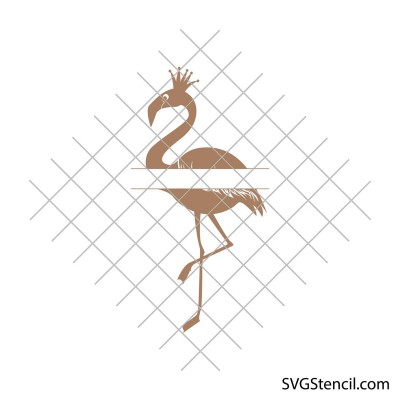 Flamingo monogram svg | Split flamingo svg