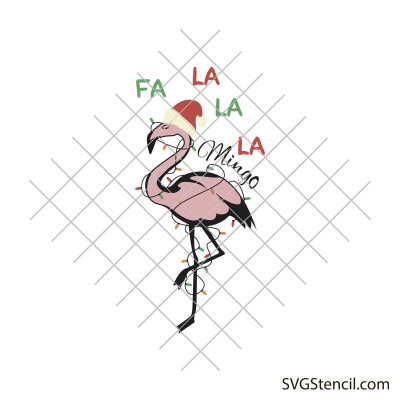 Flamingo with santa hat png | Pink flamingo svg