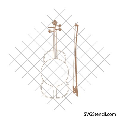 Violin monogram svg | Viola instrument svg