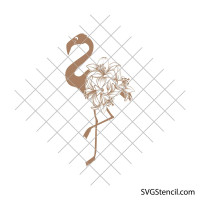 Flamingo with flowers svg | Floral flamingo svg