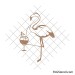 Flamingo outline with drink svg