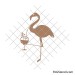 Outline flamingo with cocktail cup svg