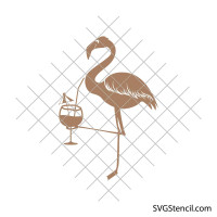 Drinking flamingo svg | Funny flamingo svg