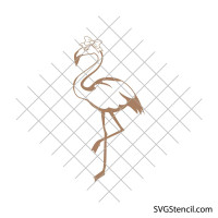 Flamingo with bow svg | Christmas flamingo svg