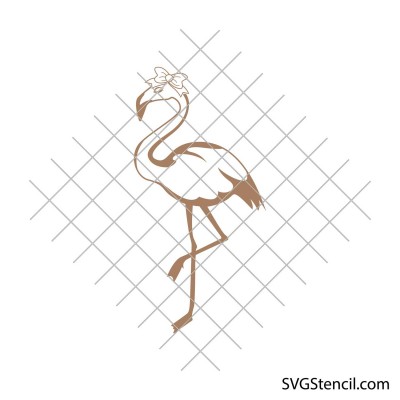 Flamingo with bow svg | Christmas flamingo svg